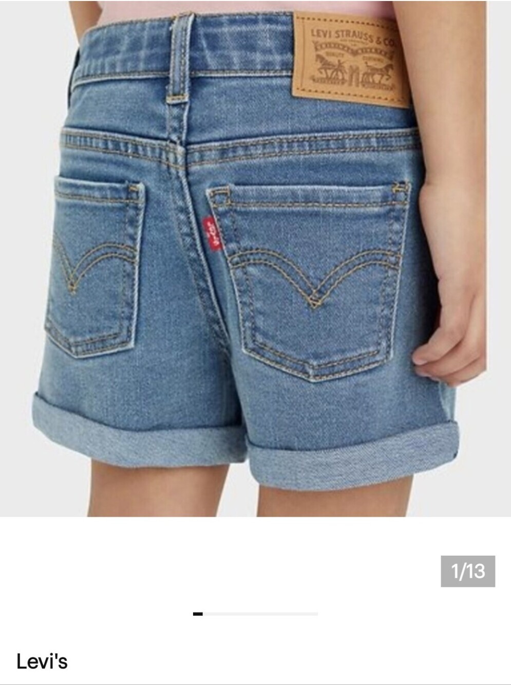 Levis Shorts - Denim - Like New Worn Once Blue Jean Short youth Size 12